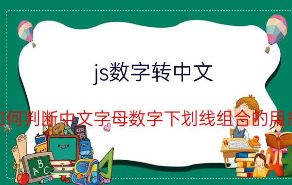 js数字转中文 JS如何判断中文字母数字下划线组合的用户名？